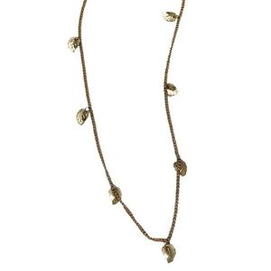 Necklace gold tone chain leaf charms by Beeline length